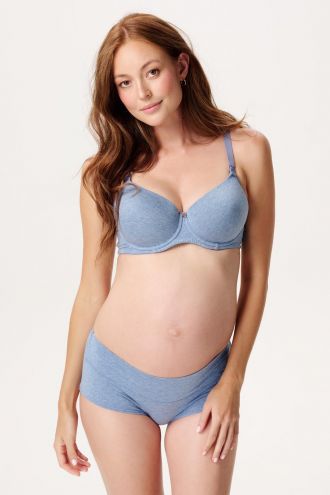 Noppies Short Cotton Melange - Light Blue Melange