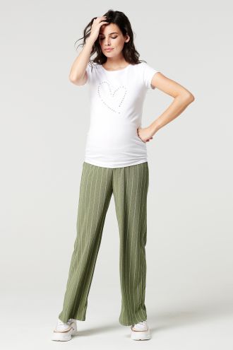 Supermom Trousers Stripe - Dusty Olive