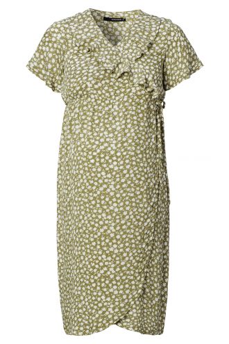 Supermom Nursing dress Flower - Olive Drab