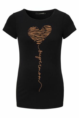 Supermom T-shirt Heart - Black