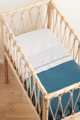 Noppies Crib blanket Filled 75x100 cm - Puritan Gray