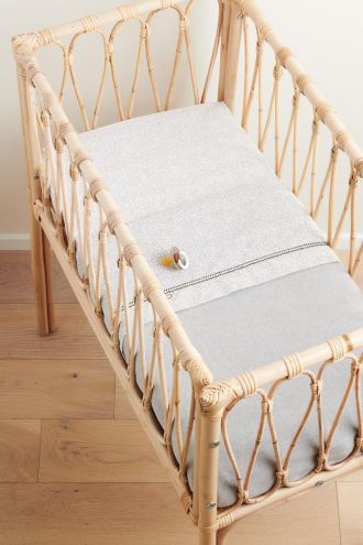 Noppies Crib blanket Teddy Fantasy Fleece 75x100 cm - Grey Melange