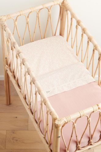 Noppies Crib sheet Botanical 80x100 cm - Misty Rose