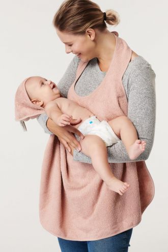 Noppies Baby hooded towel Wearable Clover Terry 110x105 - Misty Rose