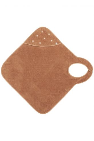 Baby hooded towel Wearable Clover Terry 110x105 - Indian Tan