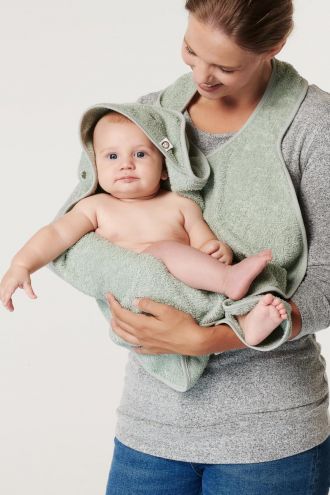 Noppies Baby hooded towel Wearable Clover Terry 110x105 - Puritan Gray