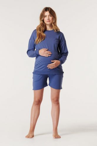 Noppies Nursing Jumper Hill - Gray Blue