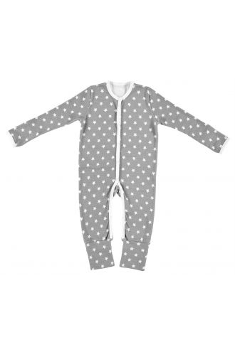 Alvi Schlafanzug Pyjama Stars silber - Ash