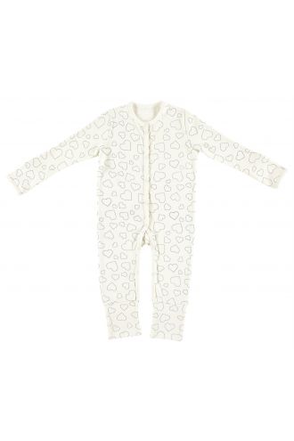  Schlafanzug Pyjama Hearts White - Bright White