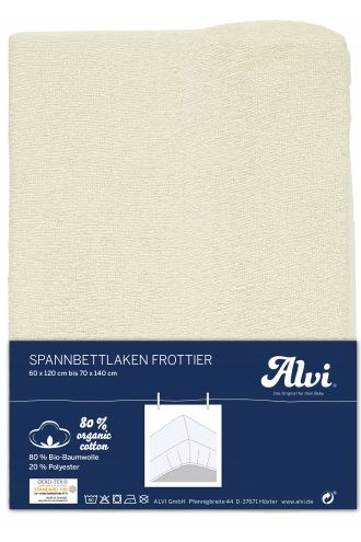  Cot fitted sheet Organic 70x140cm - Vanilla ice