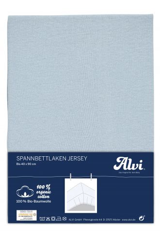 Alvi Cot fitted sheet Organic - Illusion blue