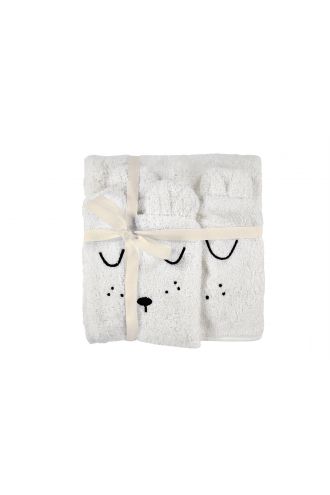  Baby hooded towel set - Bright White