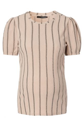 Supermom T-shirt Stripe - Oxford Tan