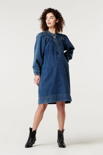 Supermom Nursing dress Bowes - Blue Denim