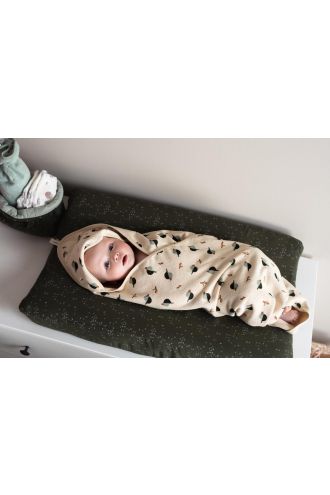 Noppies Baby Comfort Badecape Printed duck baby hooded towel - Beetle