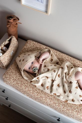 Noppies Baby Comfort Badecape Printed duck baby hooded towel - Indian Tan