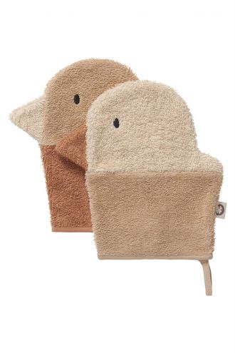 Noppies Gant de toilette Duck terry wash cloths - Indian Tan