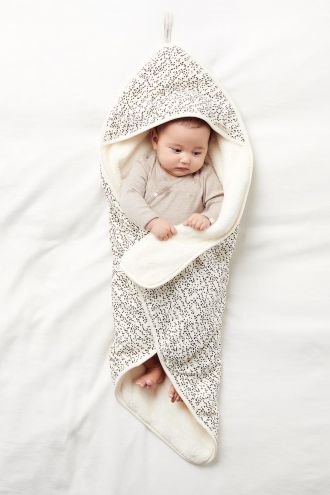 Noppies Umschlagtuch für Neugeborene Teddy Fancy Dot wrapper - Jet Stream