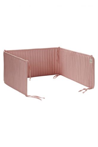 Boxbumper Quilted bed bumper cot - Misty Rose