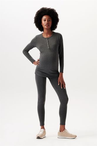 Esprit Haut lounge à longues manches de grossesse - Charcoal Grey