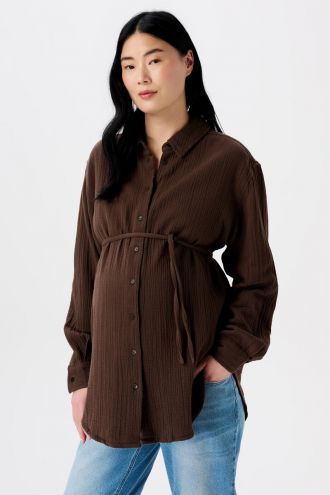 Noppies Blouse Arles nursing blouse long slee - Coffee Bean