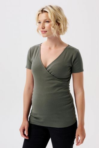 Noppies Maternity Voedings t-shirt Sanson - Olive