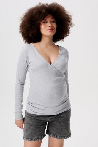 Noppies T-shirt d'allaitement Sara - Grey Melange