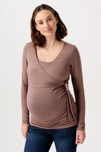 Noppies T-shirt d'allaitement Elin - Deep Taupe