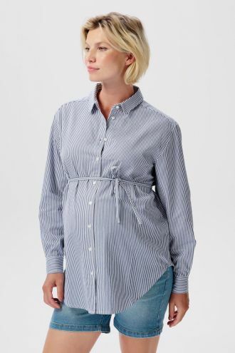 Noppies Maternity Bluse Arles - Gris blue Stripe