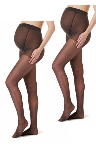 Noppies Strumpfhose 2-Pack maternity tights 20 Den - Nearly black