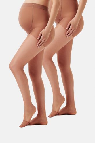 Noppies Collant 2-Pack maternity tights 20 Den - Nude