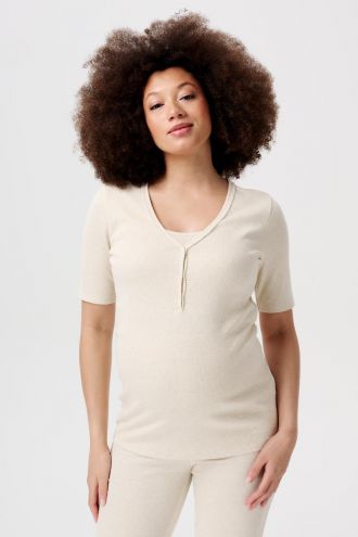 Noppies Pyjamatop met voedingsfunctie Renate - Oatmeal