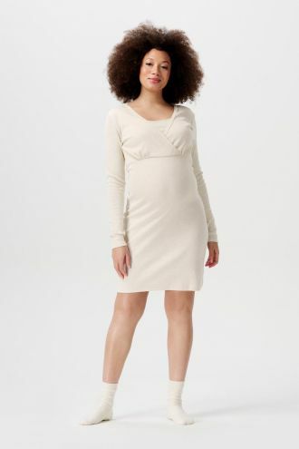 Noppies Nachtjapon met voedingsfunctie Alisa - Oatmeal