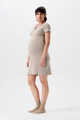 Noppies Nursing nightdress Tami - Taupe Melange