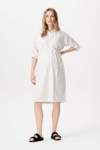 Noppies Maternity Robe d'allaitement Diego - Cream Thin Stripe