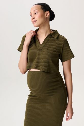 Noppies Maternity T-shirt d'allaitement Aalborg - Dark Olive
