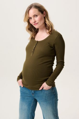Noppies Maternity T-shirt d'allaitement Odense - Dark Olive