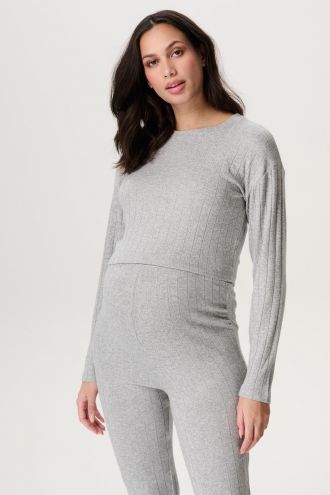 Noppies Maternity T-shirt d'allaitement Lejre - Grey Melange