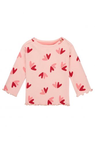 Noppies Baby Langarmshirt Minco - Hearts pattern Pink