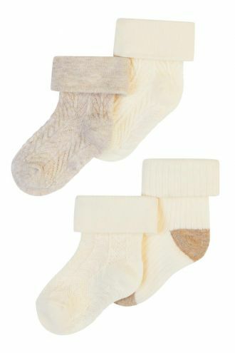 Noppies Baby Sokken (4 paar) Girls Socks 4-pack C - Oatmeal Melange