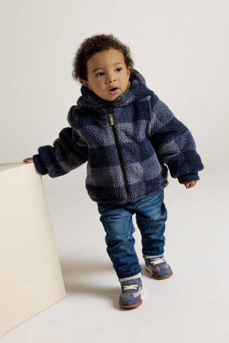 Noppies Baby Manteau d'hiver Omachi - Reversible - Check Pattern - Blue