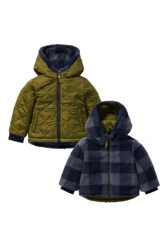 Noppies Baby Winterjas Omachi - Reversible - Check Pattern - Blue