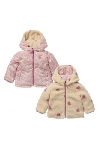 Noppies Baby Winterjas Maplegrove - Reversible - Salsa