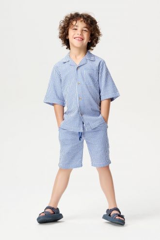 Noppies Kids Shorts Olbia - Check pattern Medium blue