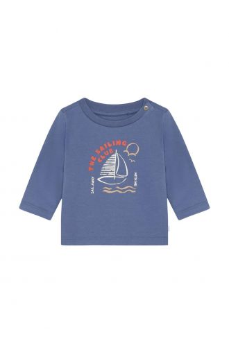 Noppies Baby Longsleeve - backprint - Gray Blue
