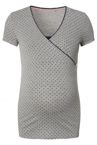 Noppies Nursing pyjama shirt Emma - Grey Melange