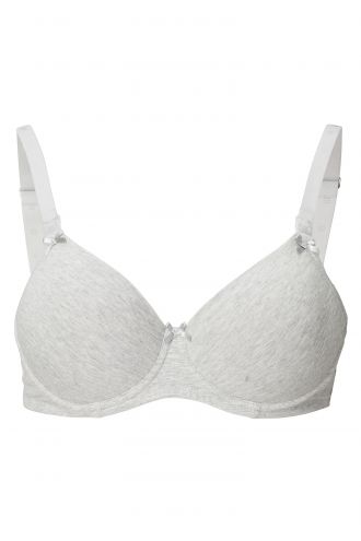 Nursing bra padded Cotton Melange - Grey Melange