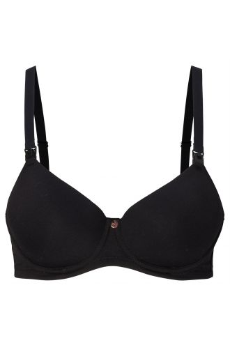 Nursing bra padded Cotton Melange - Black