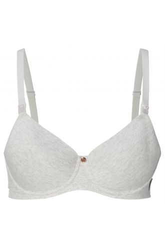Nursing bra padded Cotton Melange - Light Grey Melange