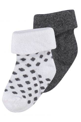 Noppies Chaussettes (2 paires) Dot - Dark grey melange